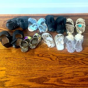 Shoes: New born to 18 month. A total of 8 pairs of shoes.